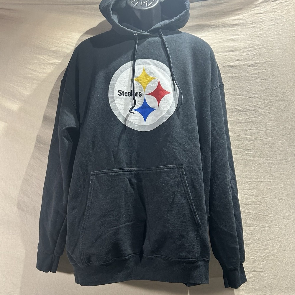 Fanatics Pittsburgh Steelers Men's 2XL Black Pullover Hoodie Sweatshirt NFL